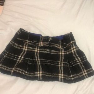School girl plaid low waist mini skirt